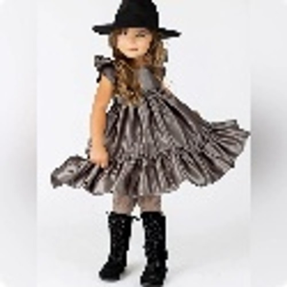 NWT Joyfolie Mia Joy Rory Dress Satin Ruffle Tiered Retail $98 Holiday Girls 2T